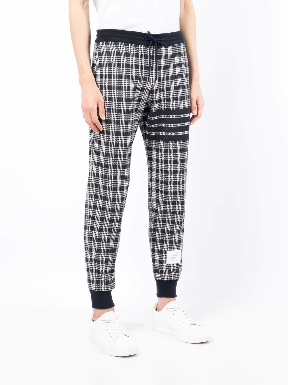 check-pattern track pants - 3