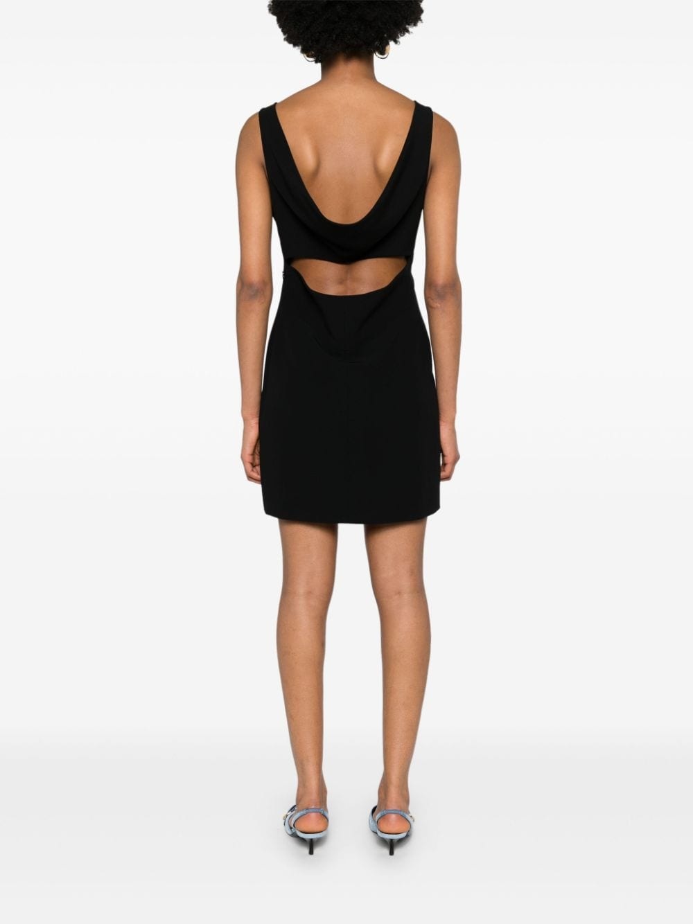 cowl-back crepe minidress - 4
