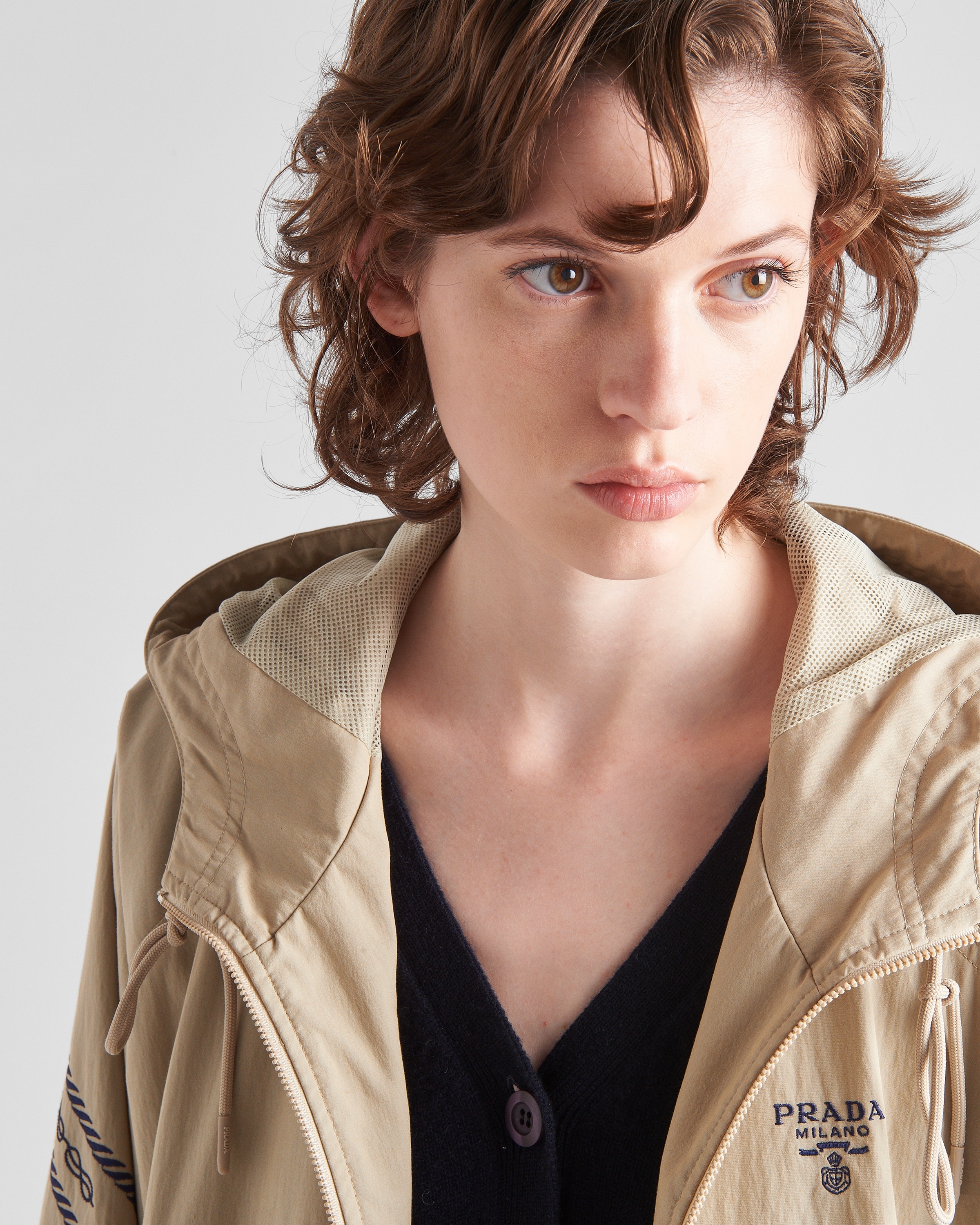 Embroidered technical fabric hoodie - 3