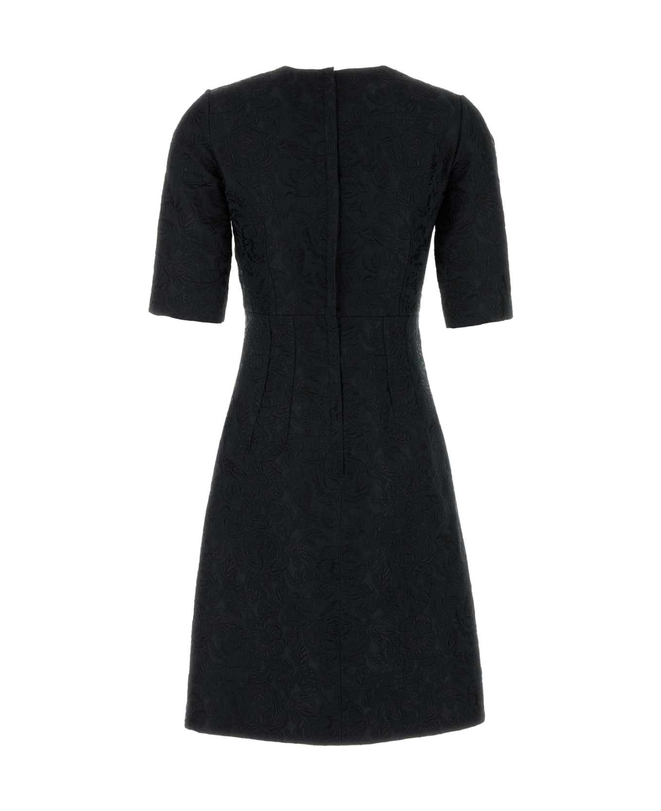 Black Brocade Dress - 2