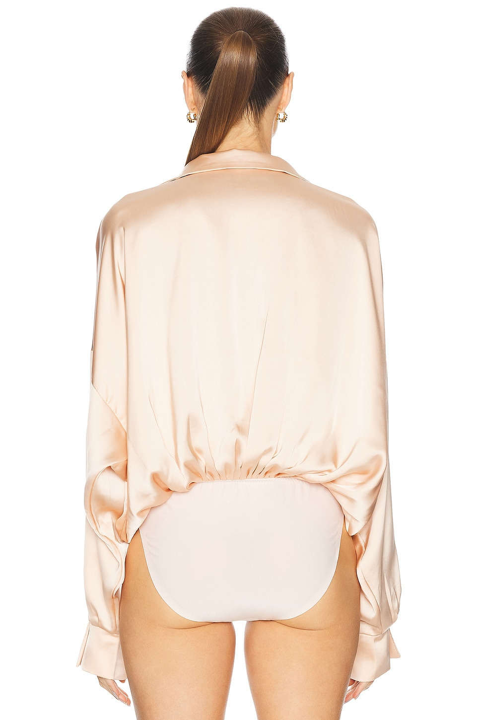 Super Oversized Boyfriend Shirt Bodysuit - 4