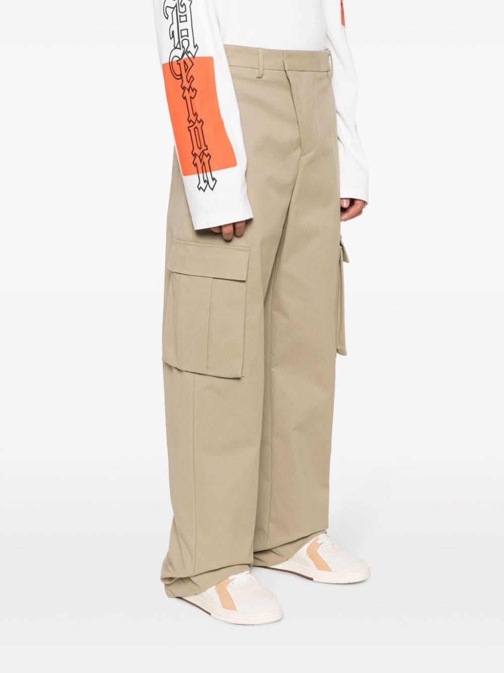 wide-leg cargo trousers - 3
