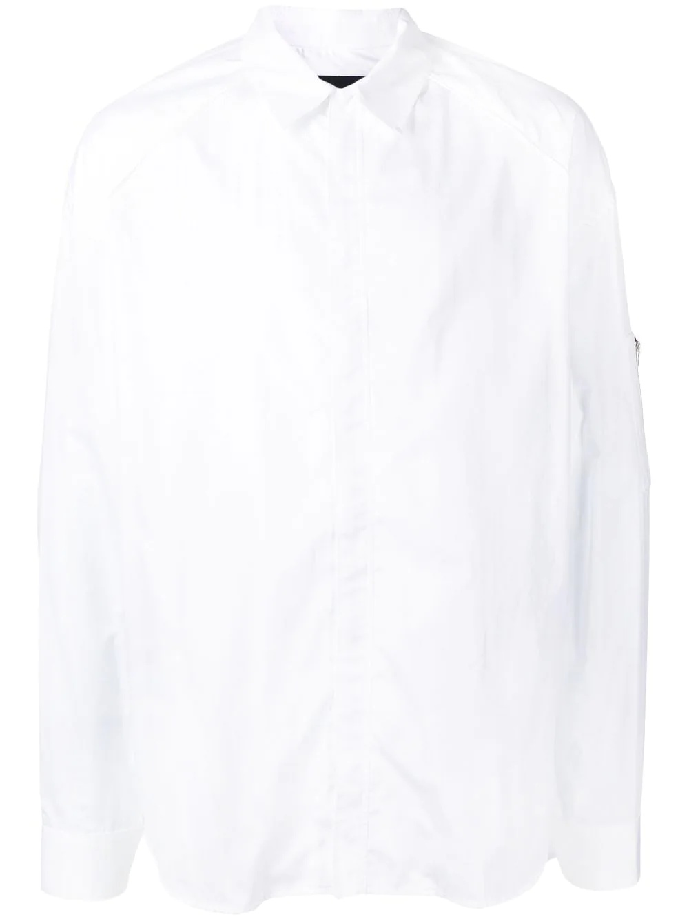 concealed-front fastening poplin shirt - 1