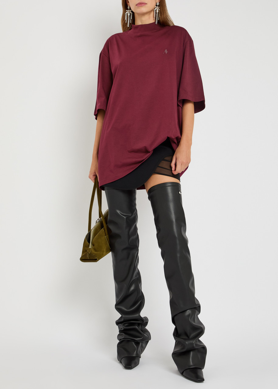 The Attico Logo-embroidered Cotton T-shirt - 4