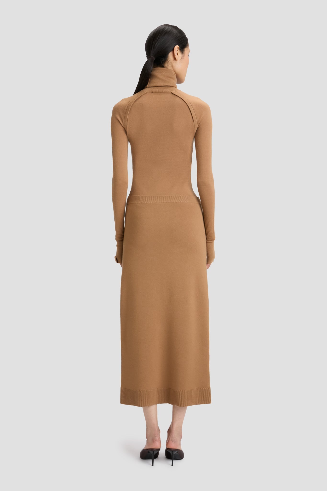 Button Detail Midi Skirt In Camel - 6