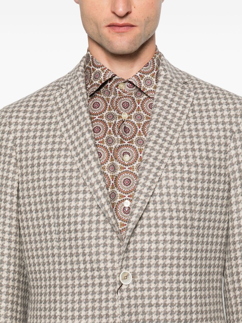 houndstooth-pattern jacket - 5