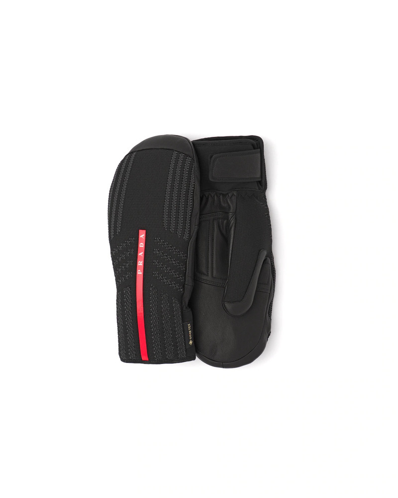 GORE-TEX, leather and knit ski mittens 1