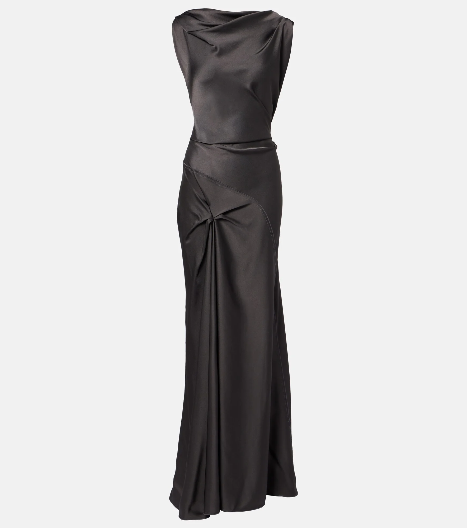 Posy draped gathered crêpe satin gown - 1