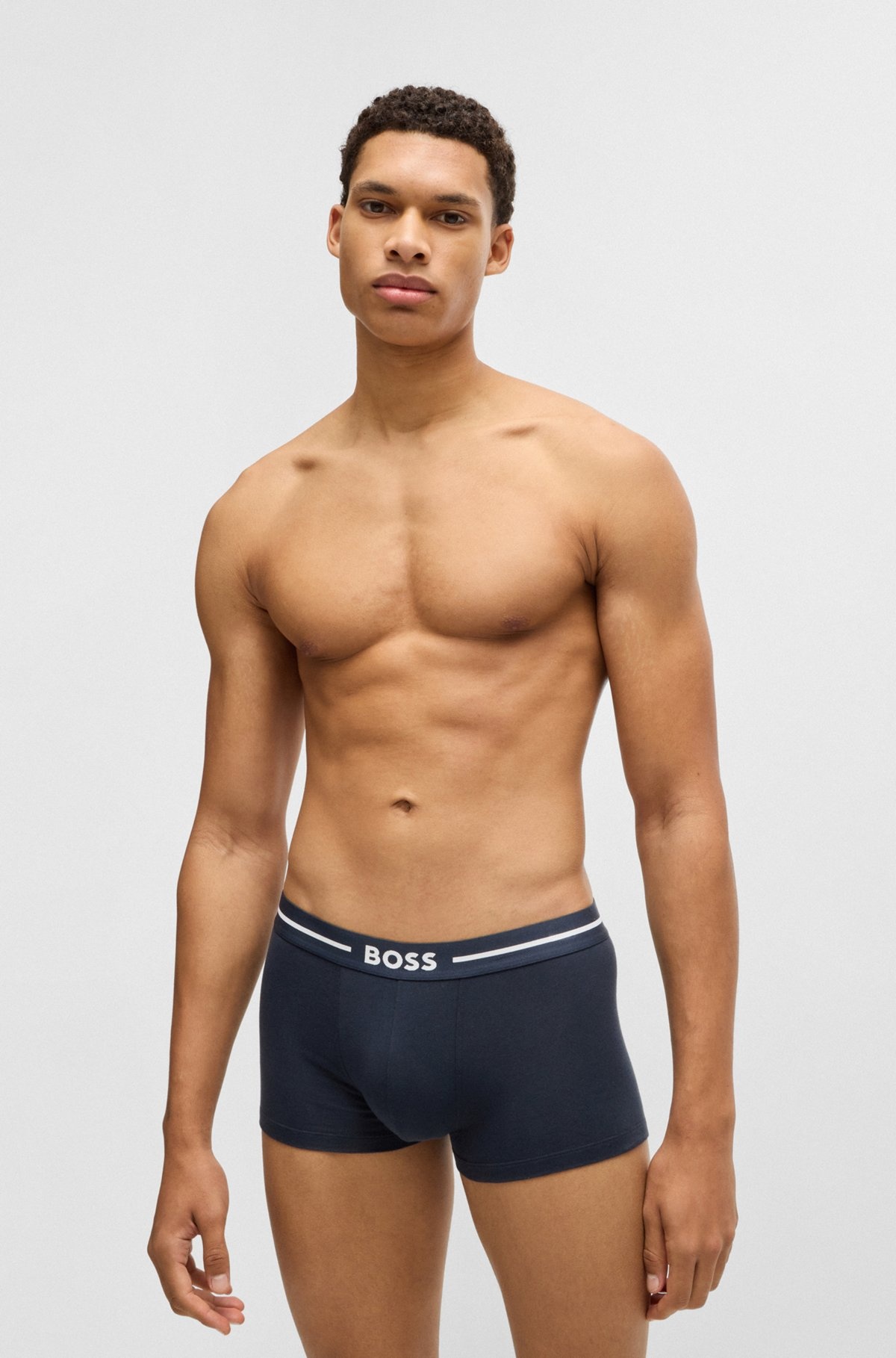 THREE-PACK OF STRETCH-COTTON TRUNKS WITH LOGO WAISTBANDS - 2