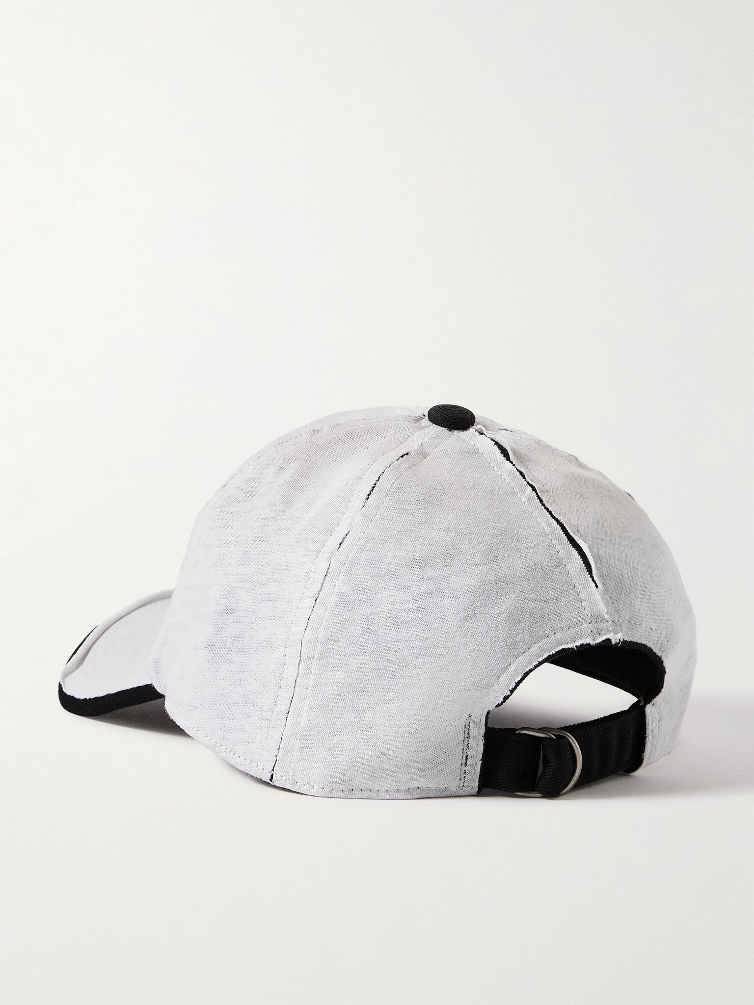 Carliy Layered Logo-Print Cotton and Hemp-Blend Jersey and Twill Baseball Cap Gray - 3