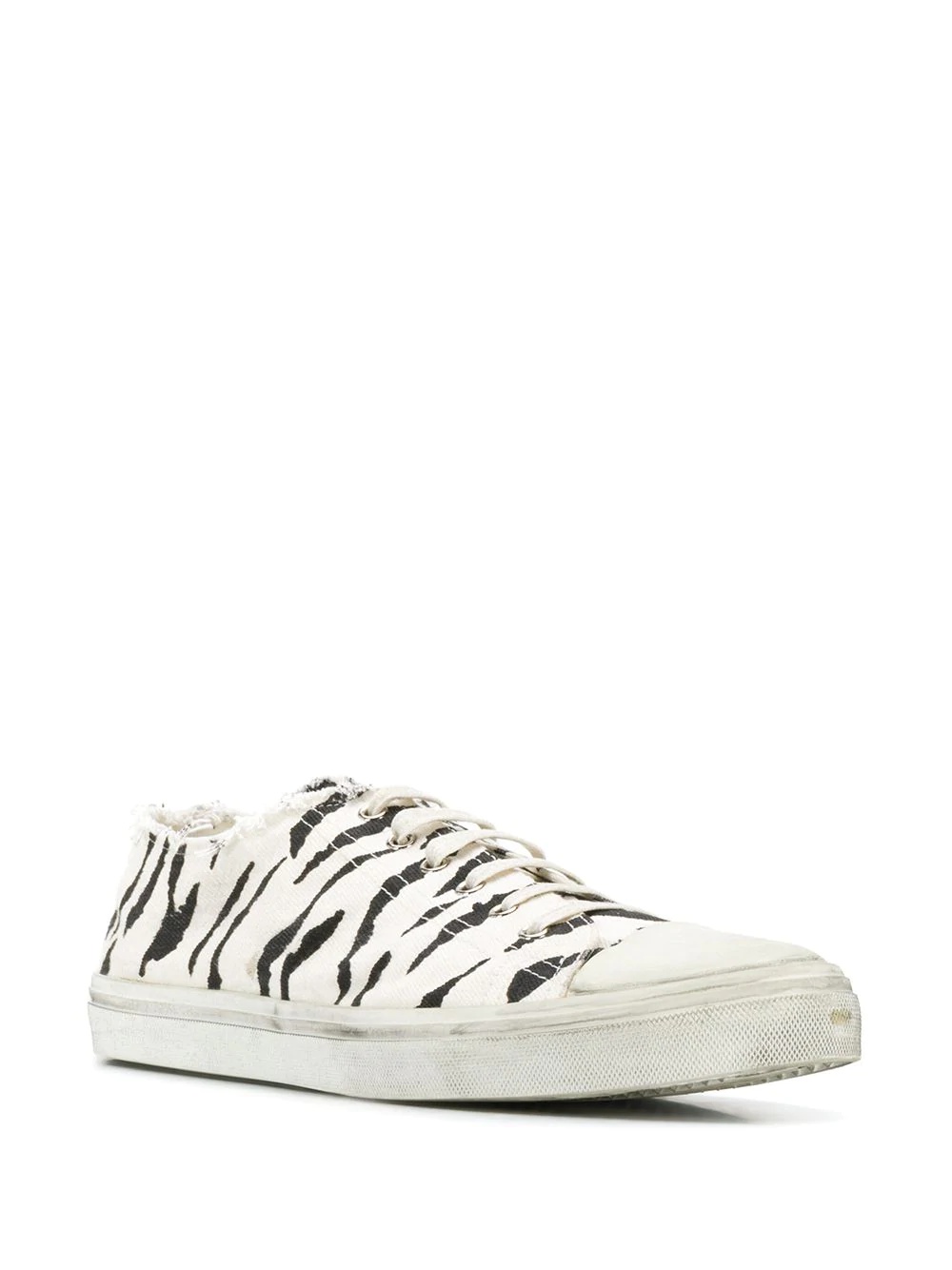 zebra print distressed detail sneakers - 2