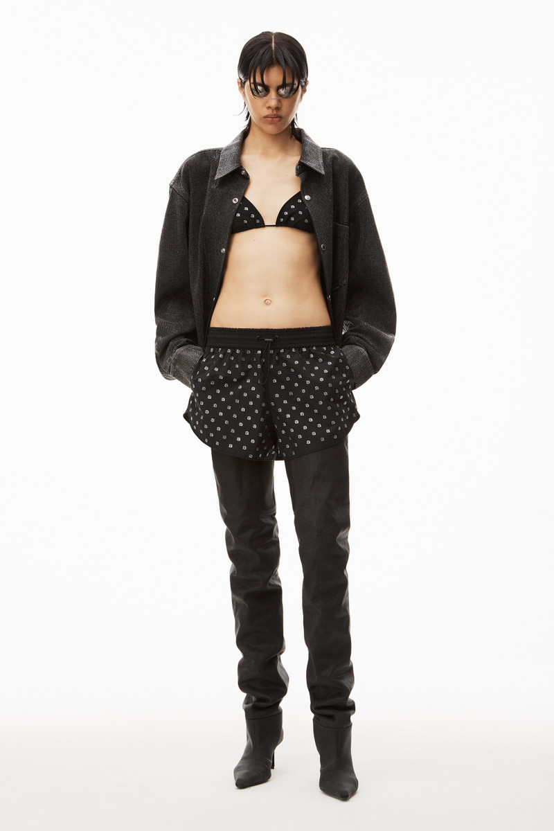 Alexander Wang HOTFIX MARATHON SHORTS IN CRINKLE NYLON outlook