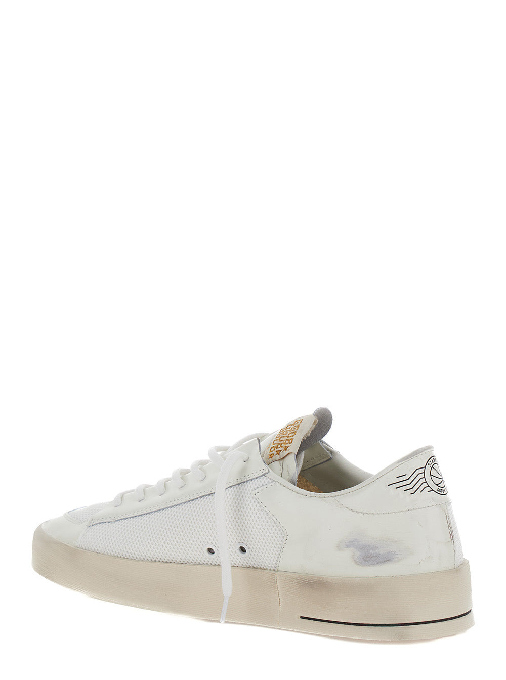 Golden Goose Men 'Stardan' White Low Top Sneakers With Star Patch In Leather And Fabric Man - 3