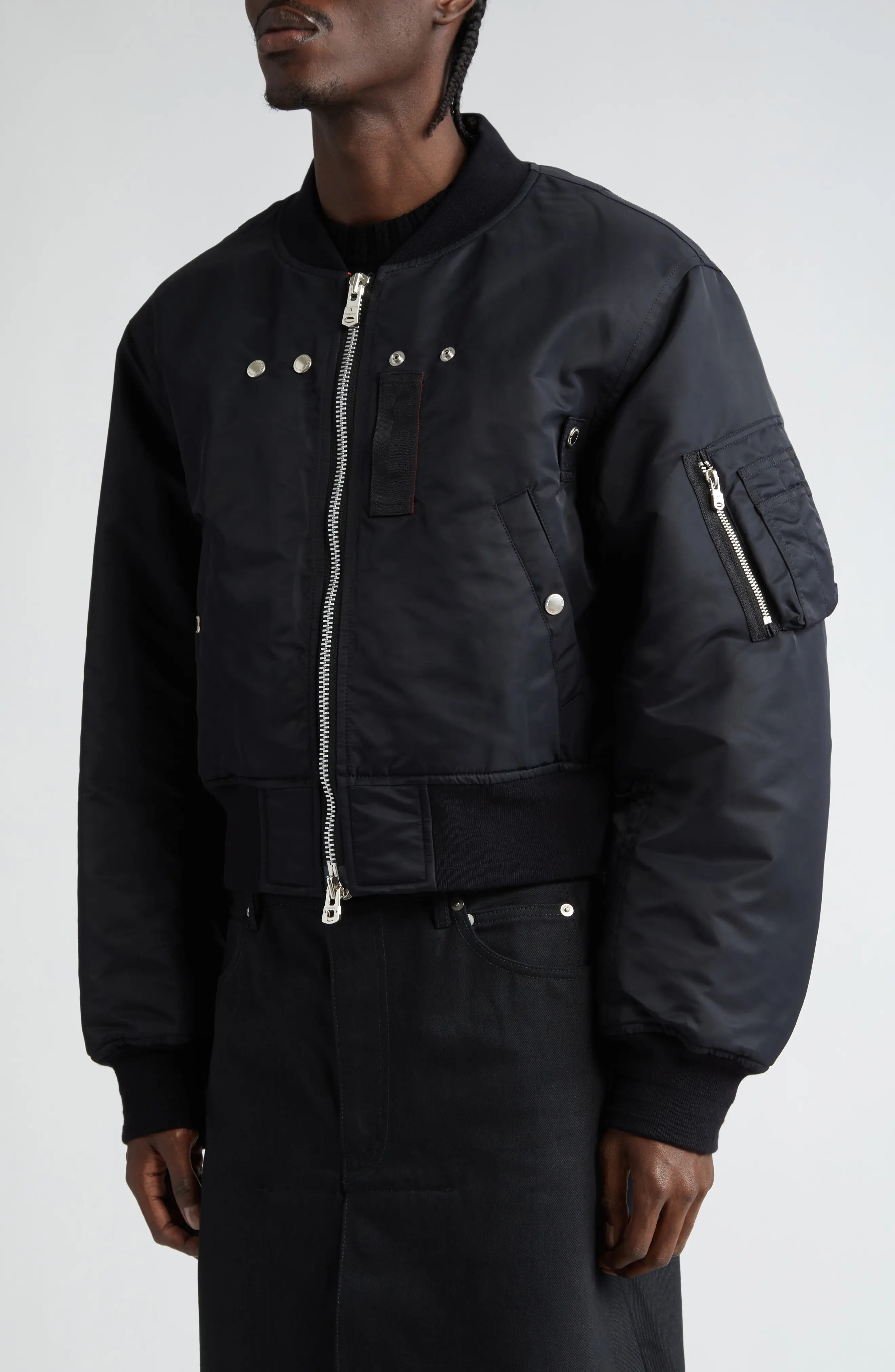 Convertible Nylon Bomber Jacket - 5