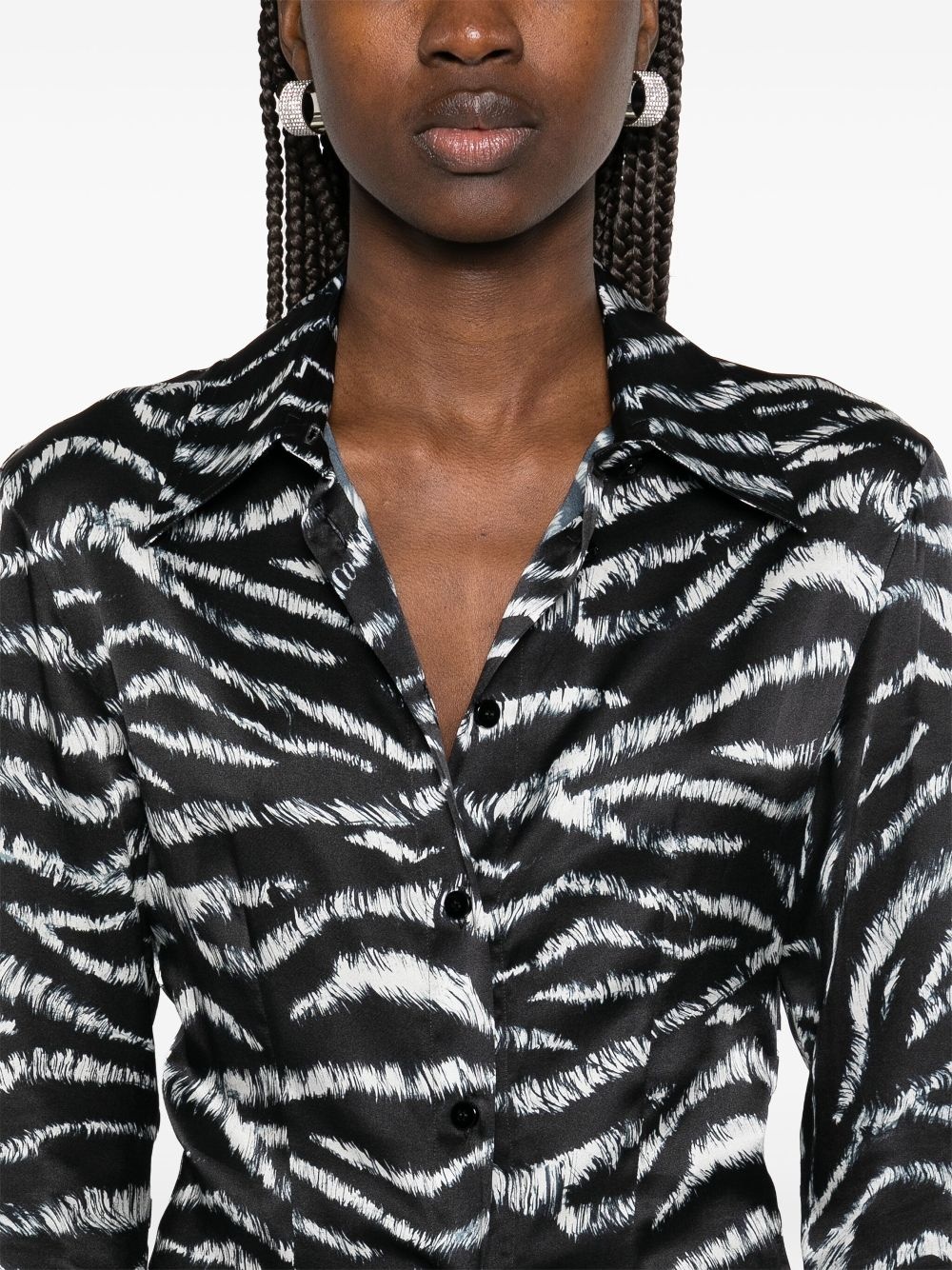zebra-print shirt - 5