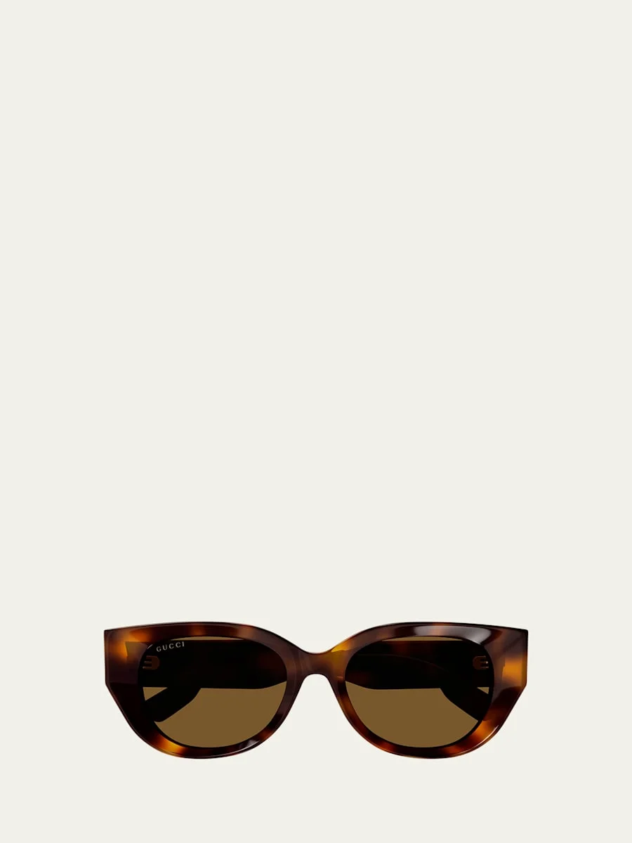 Beveled Recycled Acetate Cat-Eye Sunglasses - 1
