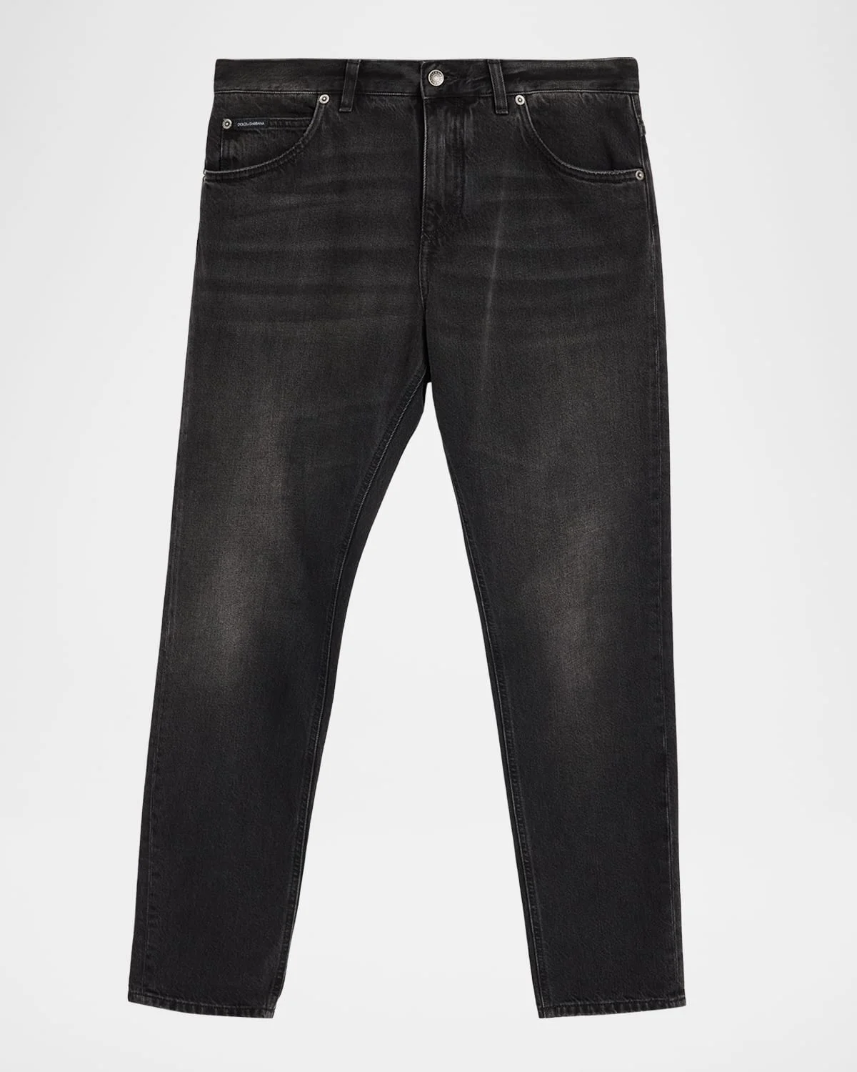 Men's Grey Denim Straight Leg Jeans - 1