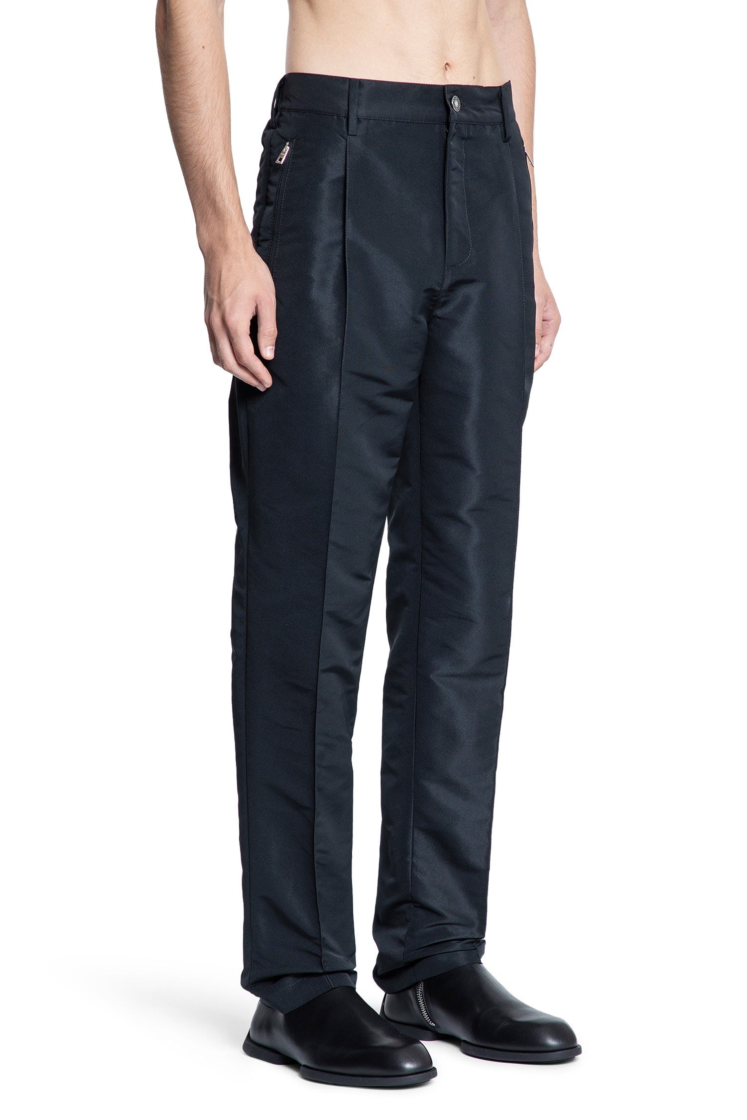 Stitched-Pleat-Nylon-Trousers - 2