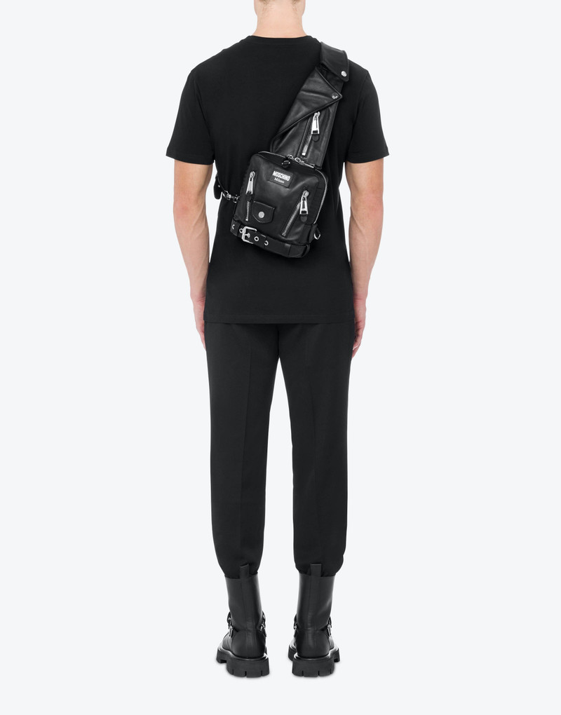 Moschino BIKER-STYLE CALFSKIN SHOULDER BAG outlook