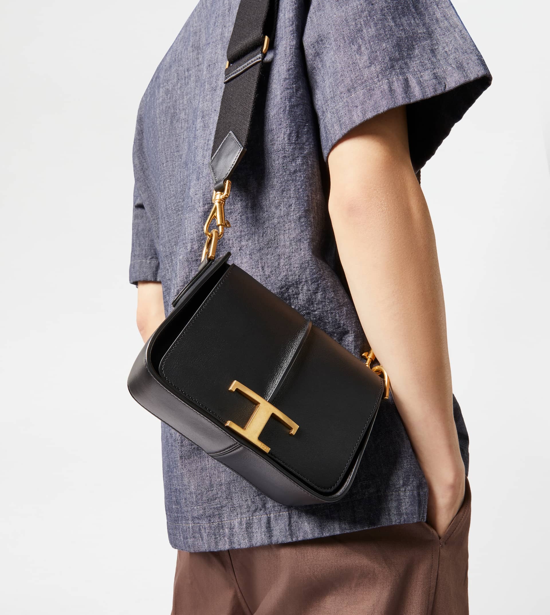 TIMELESS CROSSBODY BAG IN LEATHER MINI - BLACK - 3