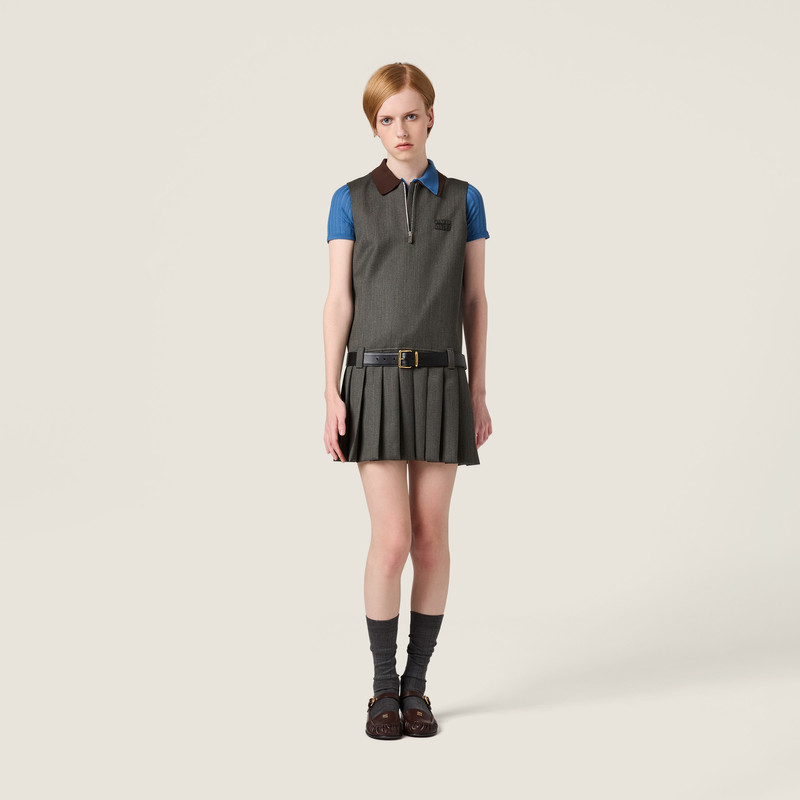 Miu Miu Pleated Cover fabric dress outlook