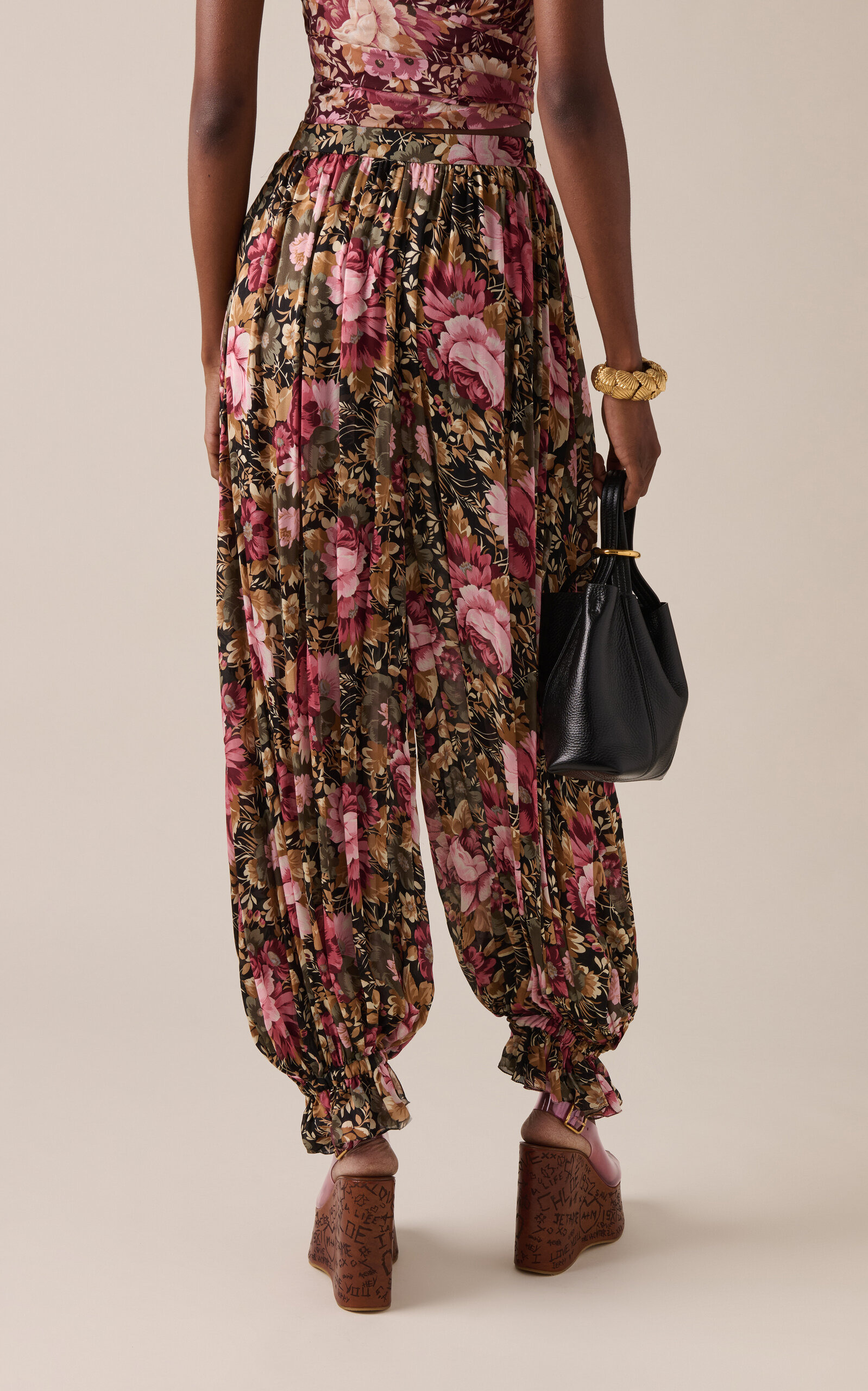 Organic Silk Charmeuse Balloon Pants black - 4