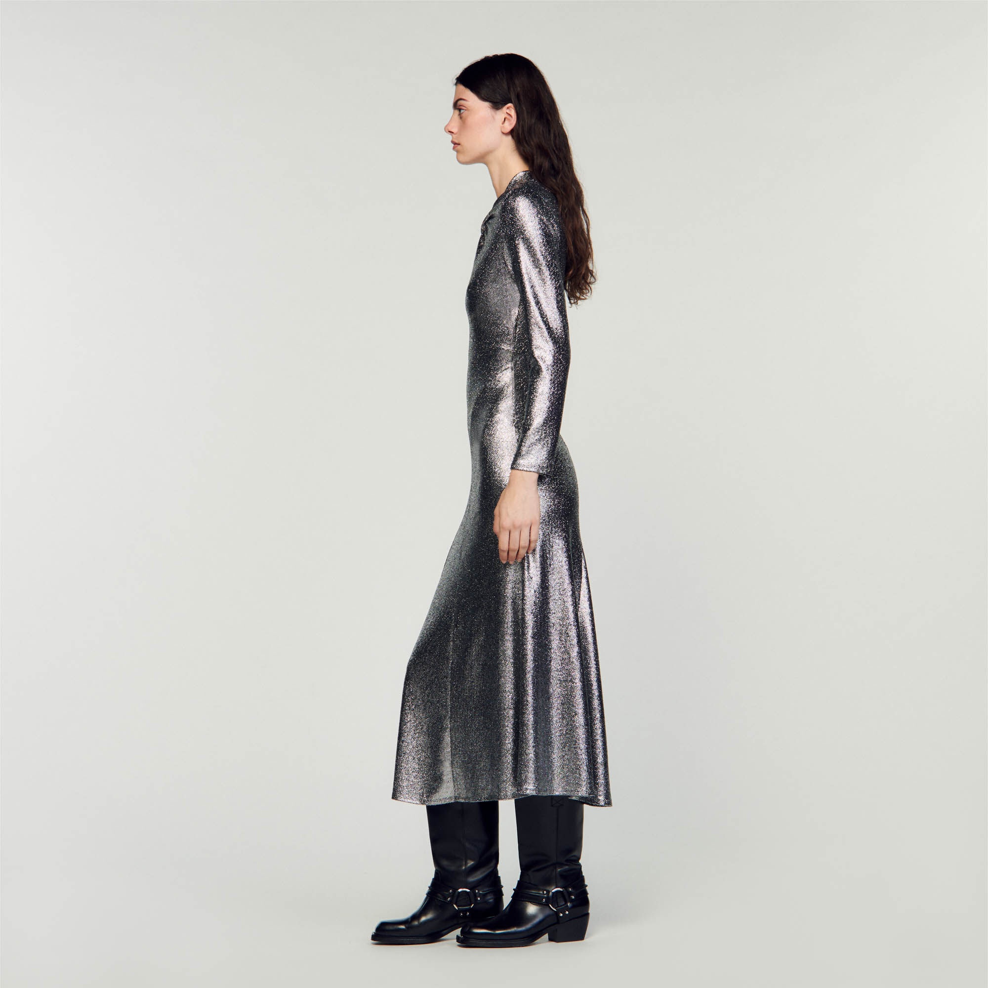 METALLIC MAXI DRESS - 7