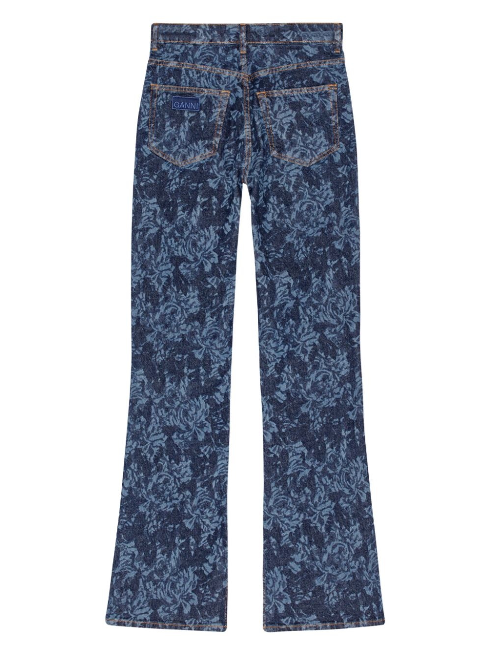 floral-print flared jeans - 5