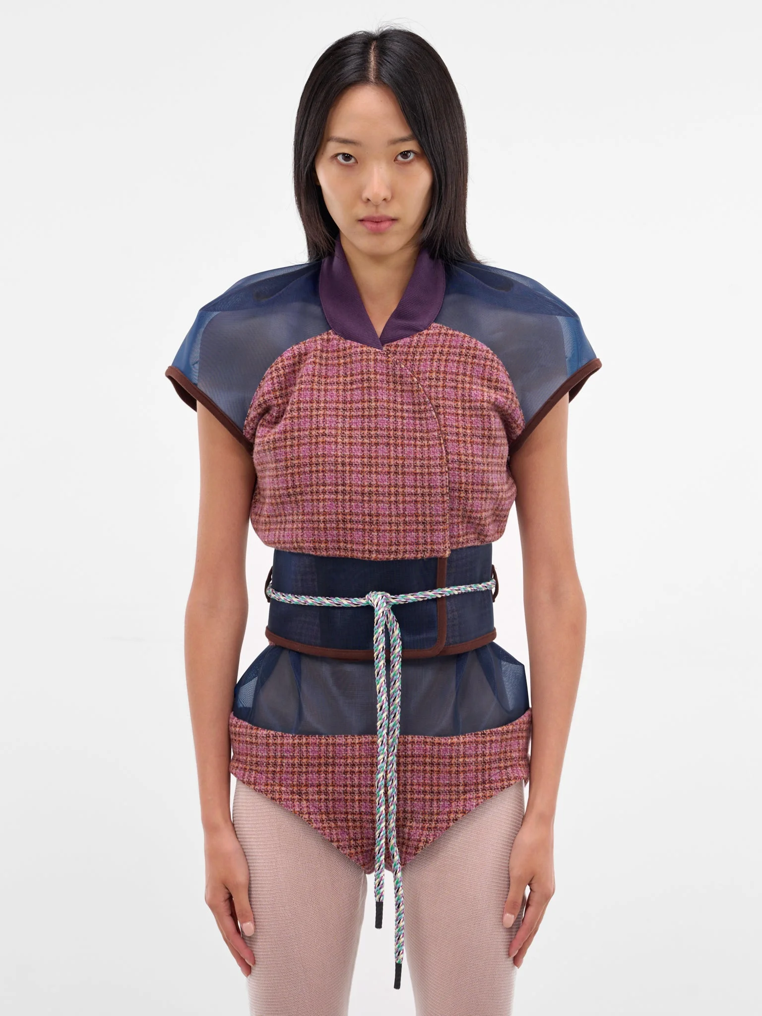 Eartha Fitted Tweed-Mesh Gilet - 1