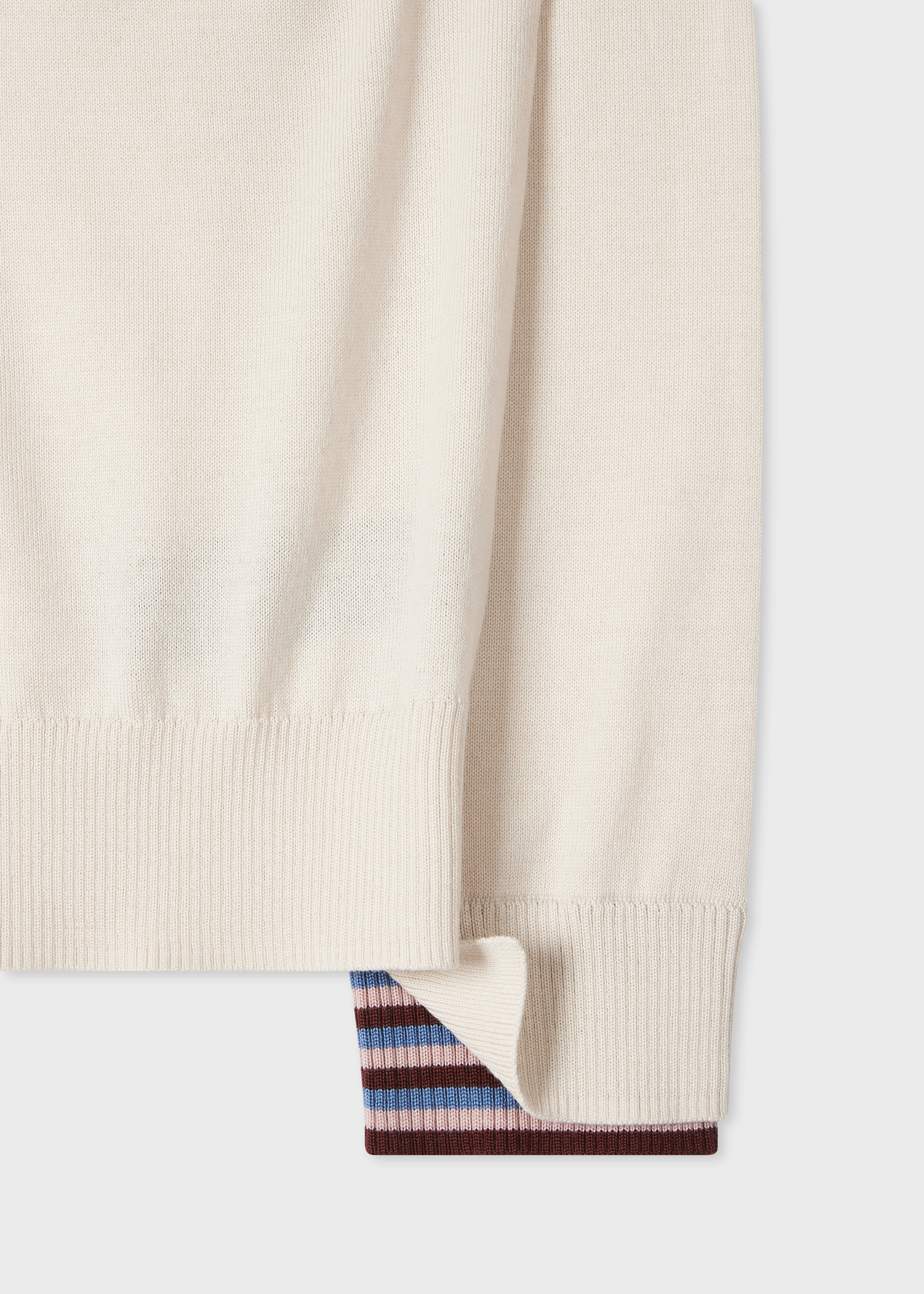 Women's Cream Merino Wool Knit Collared Sweater - 2