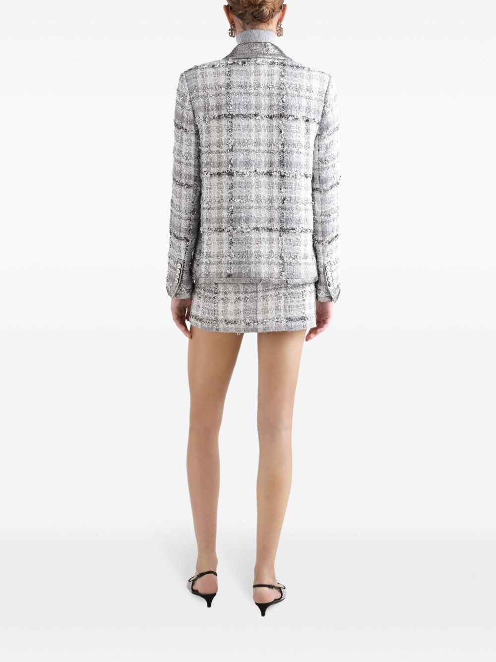 tartan-check blazer - 3