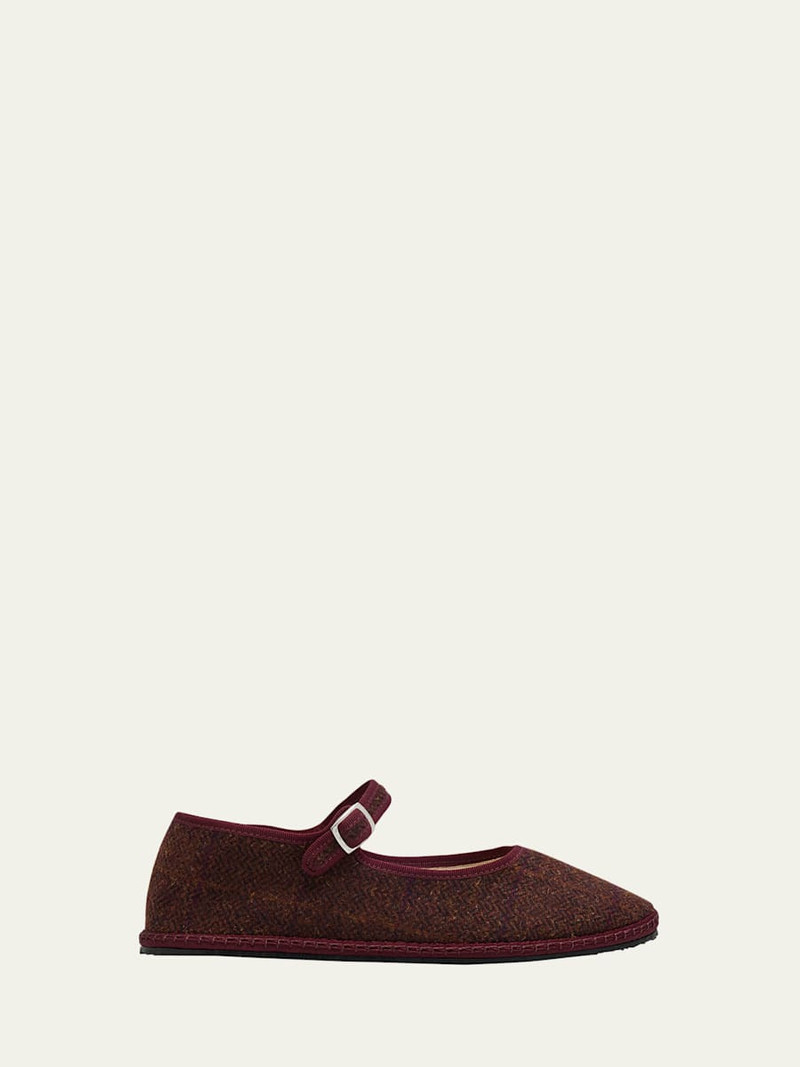 Mary Jane Wool-Blend Flats 1