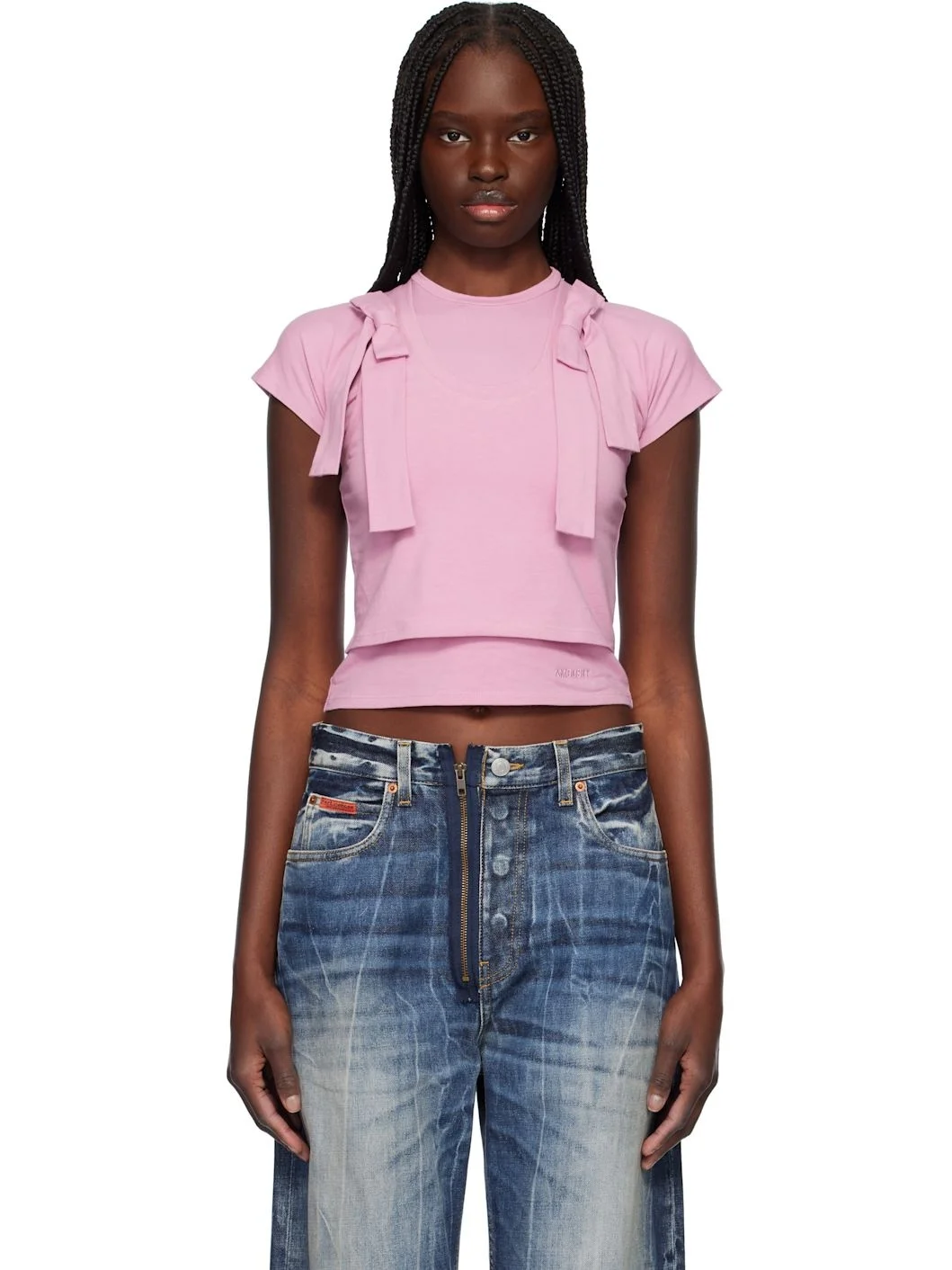 Pink Layered Ribbon Baby T-shirt - 1