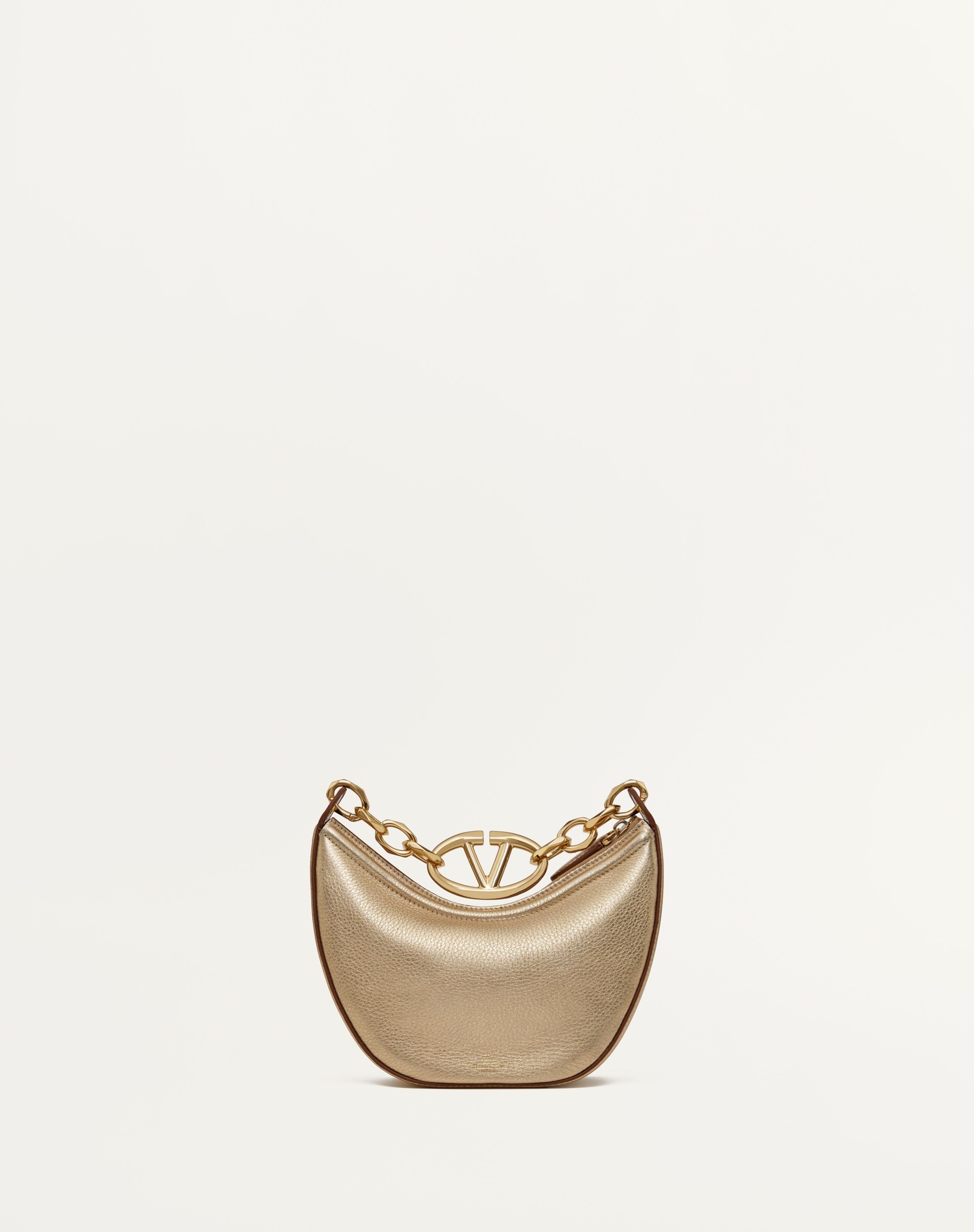 VLOGO MOON MINI HOBO BAG IN METALLIC CALFSKIN WITH CHAIN - 3