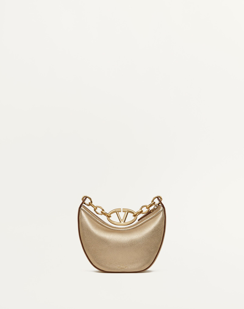 VLOGO MOON MINI HOBO BAG IN METALLIC CALFSKIN WITH CHAIN 3