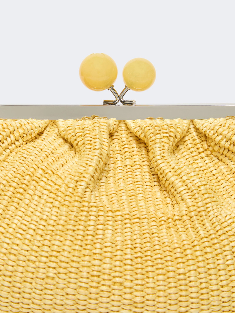 FORTUNA Medium raffia-effect Pasticcino bag - YELLOW 4