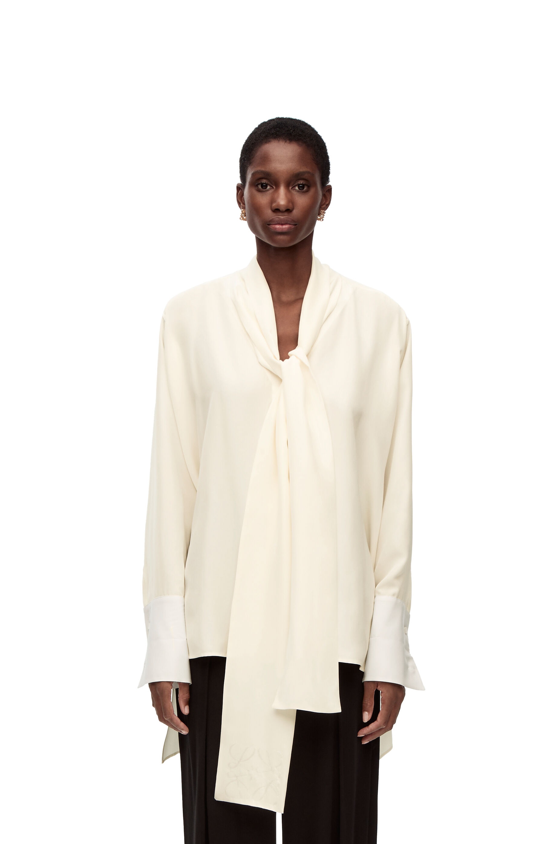 Anagram lavaliere blouse in silk - 3