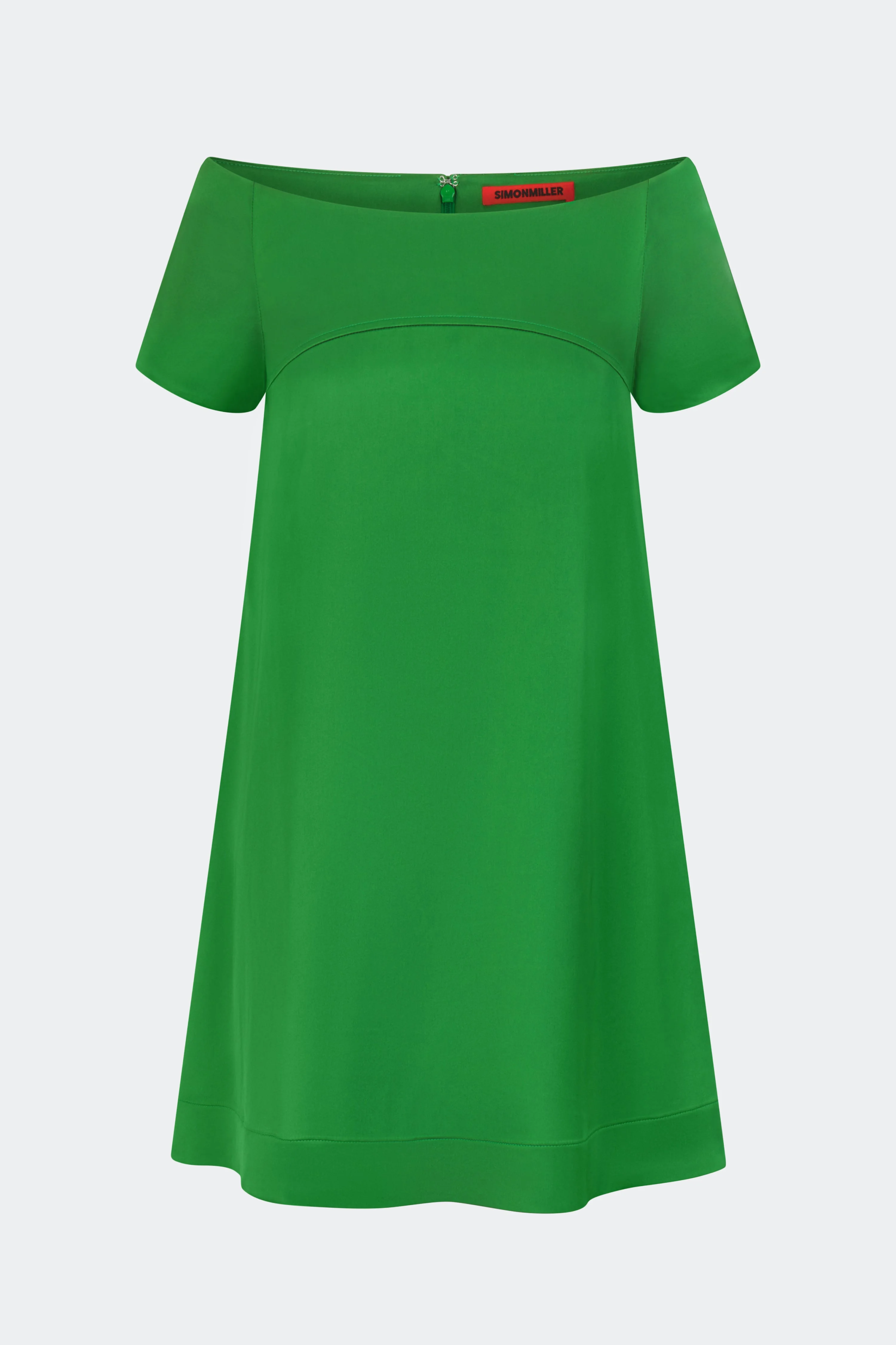 Taja Satin Mini Dress In Matcha - 1