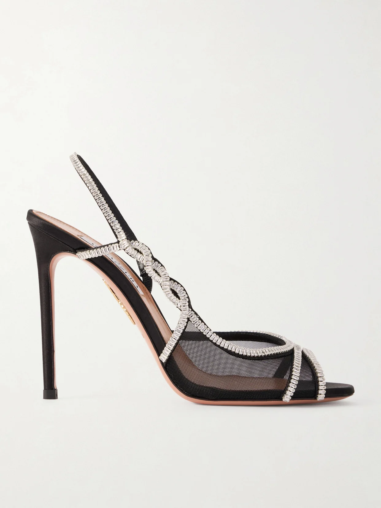 105 Crystal-embellished Mesh Slingback Sandals - 1
