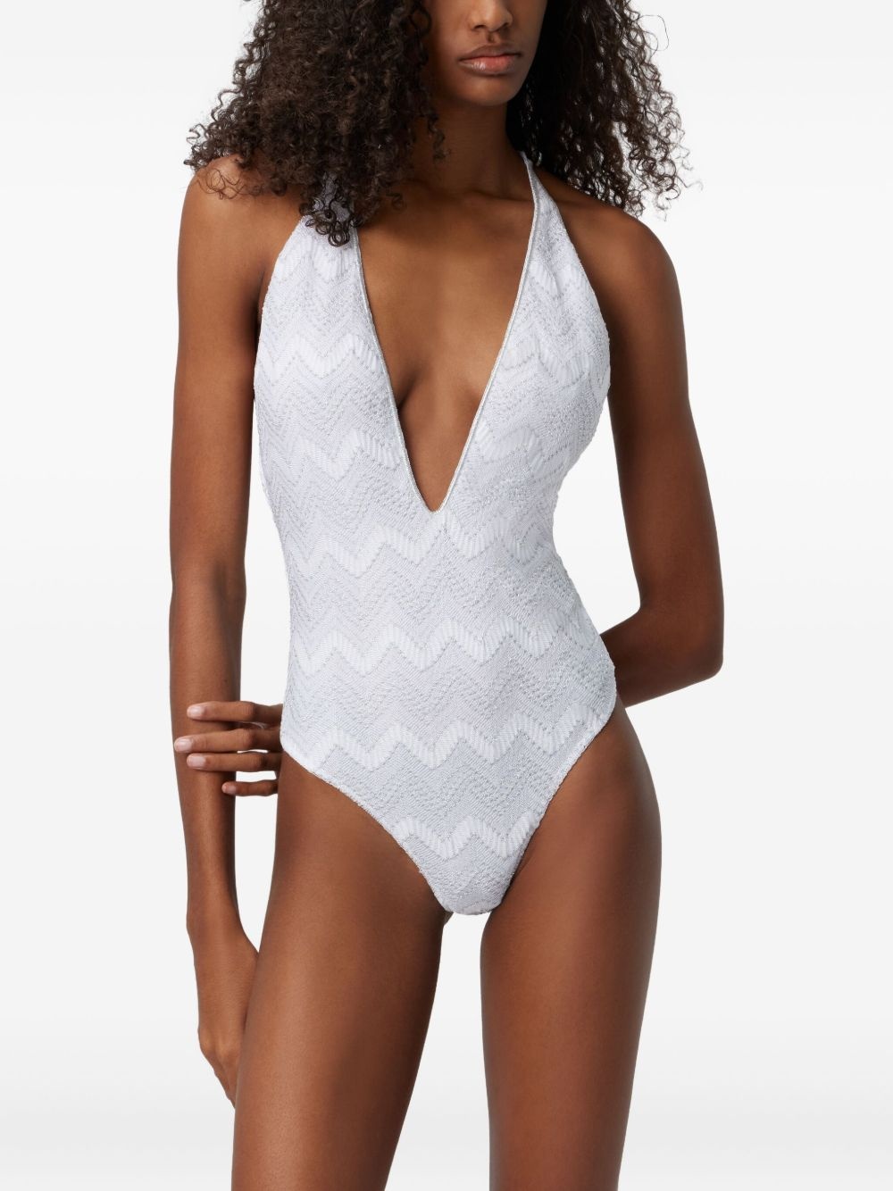 zigzag-pattern swimsuit - 2