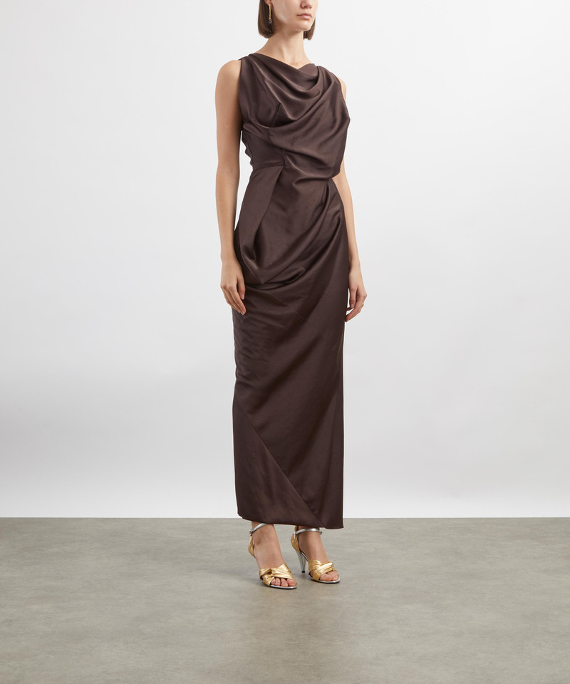 Vivienne Westwood Chocolate Brown Long Fond Dress outlook