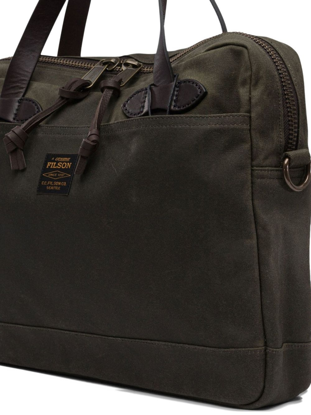 logo-patch cotton shoulder bag - 4