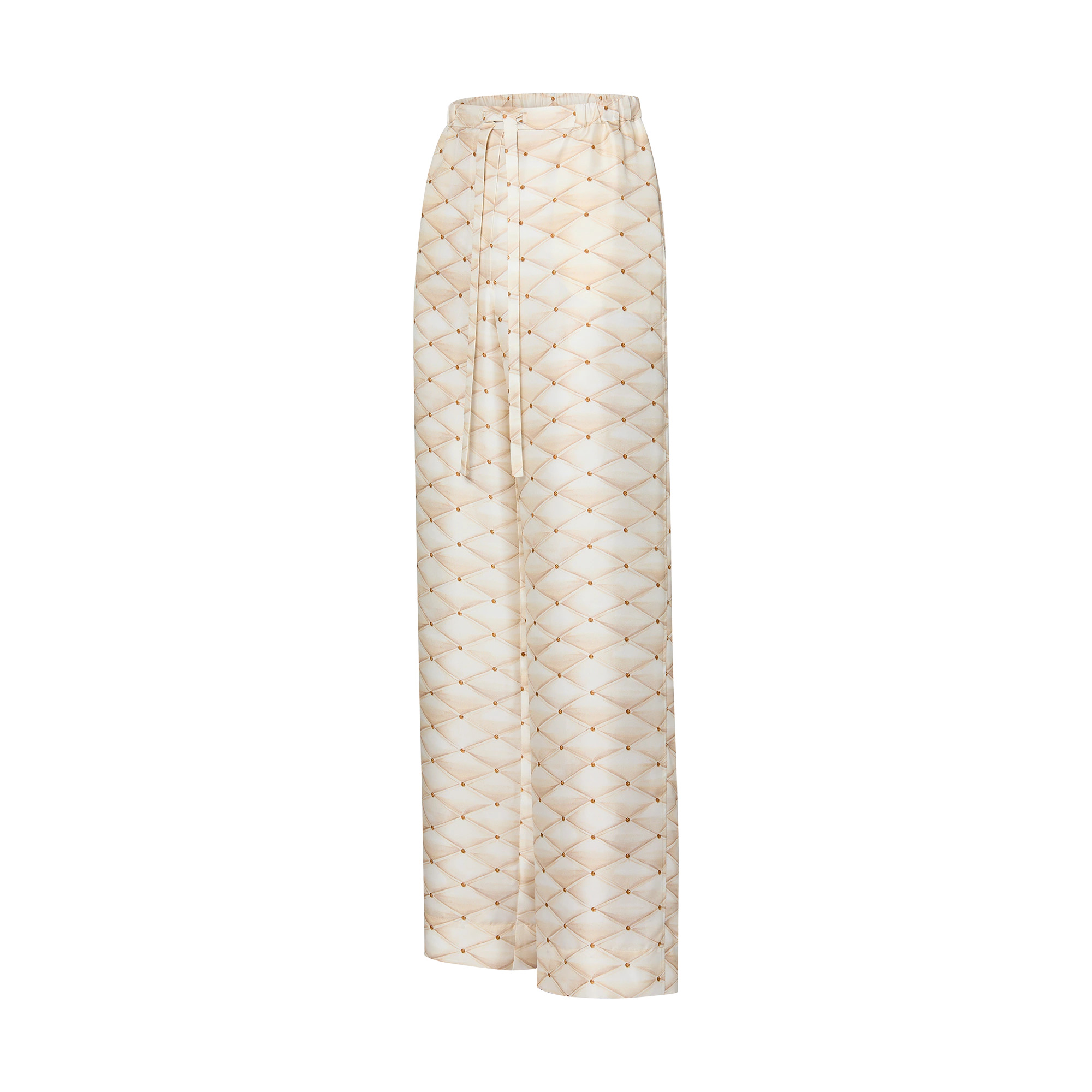 3D Malletage Print Wide-Leg Pajama Pants - 2