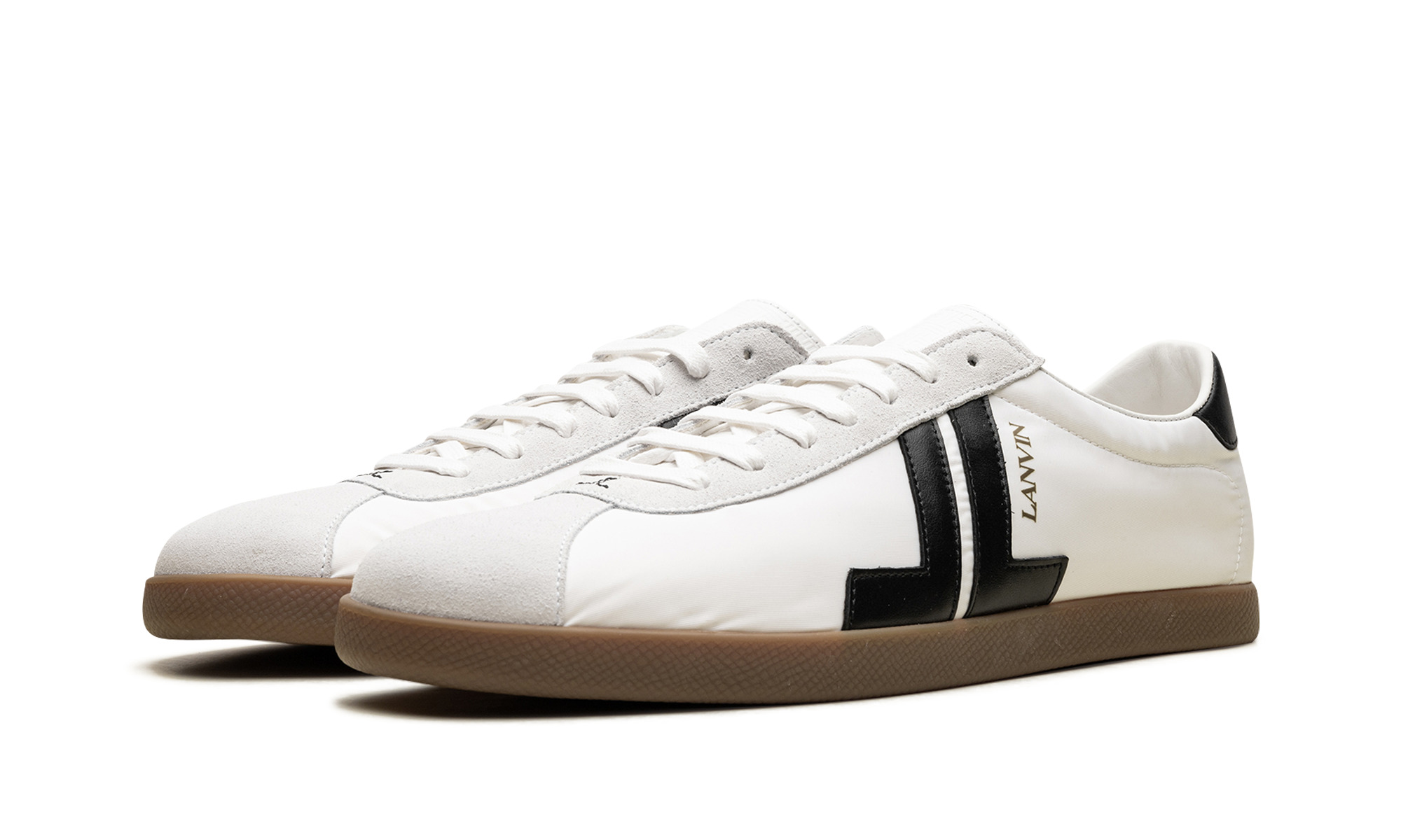 Low Top Nylon Sneaker "White/ Black" - 2