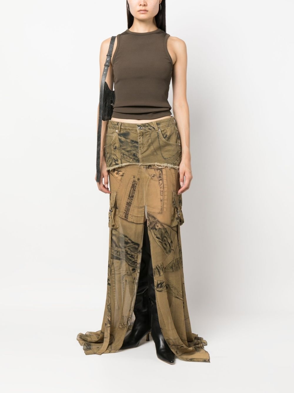 graphic-print layered maxi skirt - 2