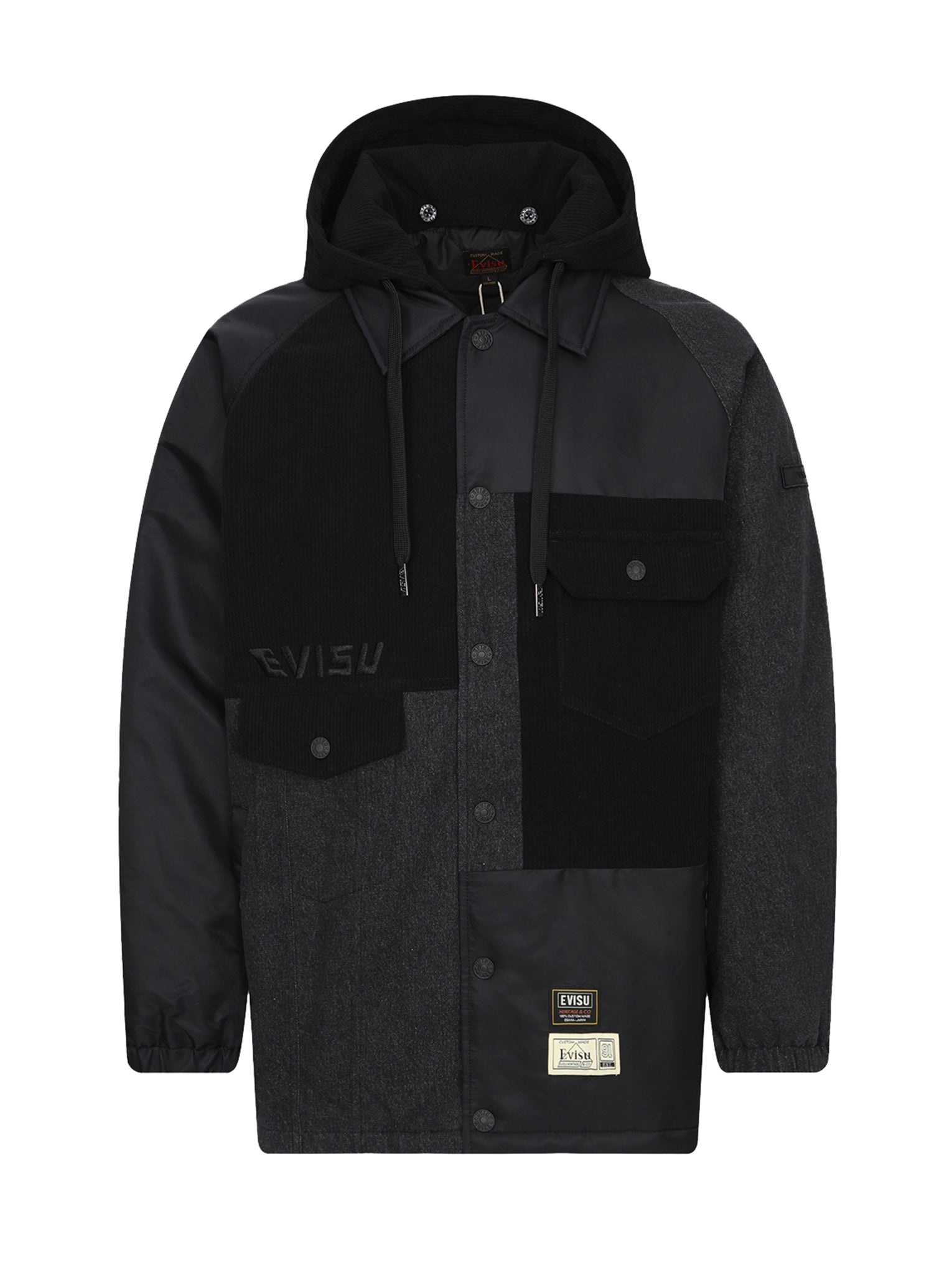 Seagull Appliqué Patchwork Padded Jacket - 17