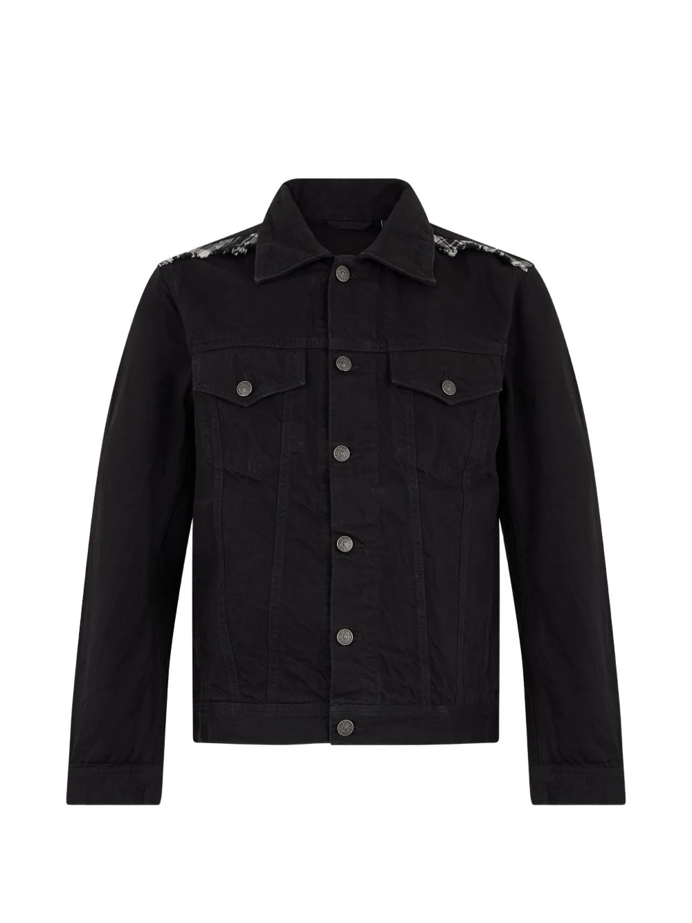 logo-patch denim jacket - 1