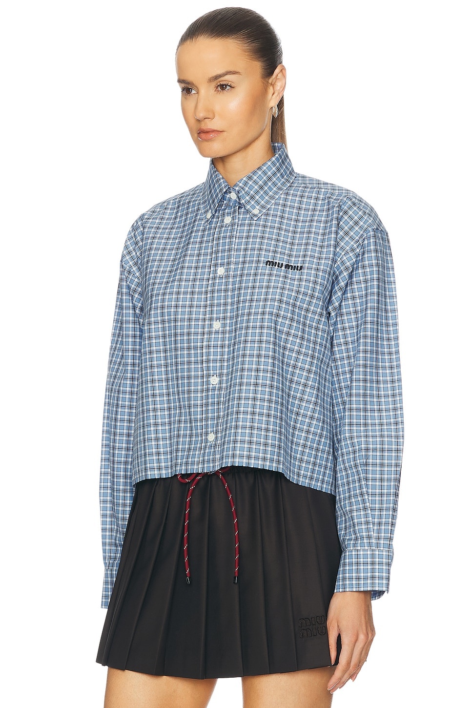 Cropped Button Up Top - 3