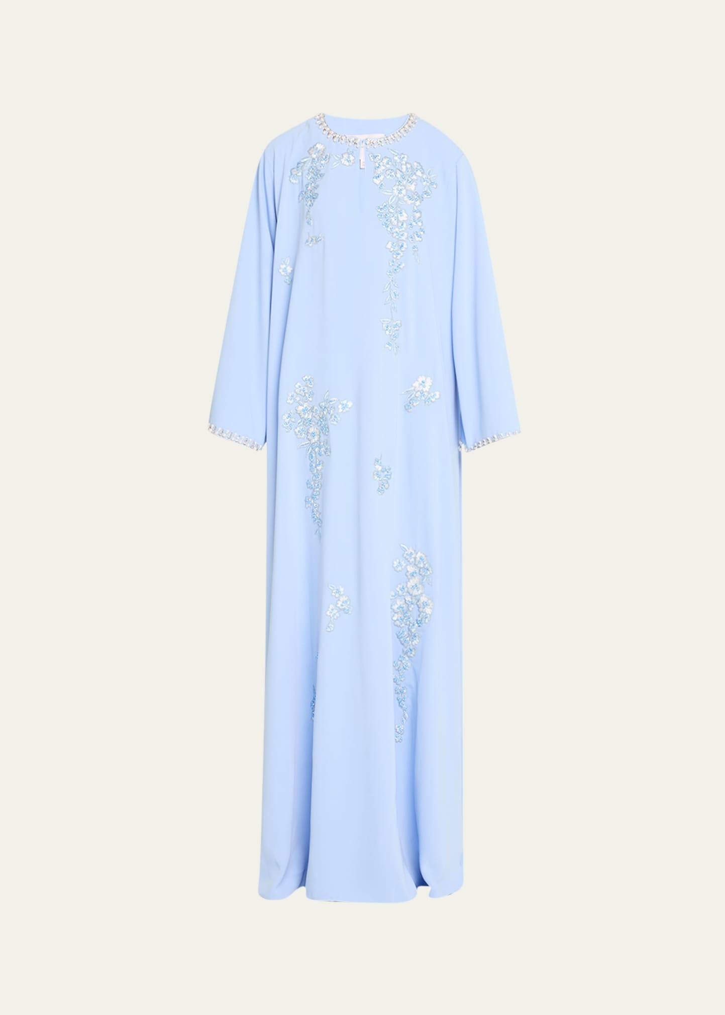 Embroidered Maxi Caftan Dress - 1