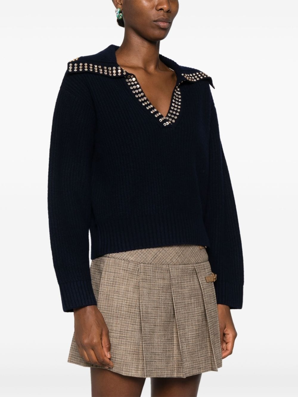 crystal-embellished wool jumper - 3